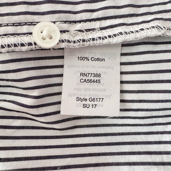 Madewell Lakeside Peplum Cotton Striped Button Down Shirt Top Size Medium - Picture 8 of 10